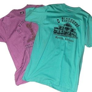 O Pioneers! Cast and Crew T Shirts 1992 Jessica Lange Nebraska LOT OF 2 XL&L